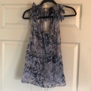 Floral ruffle shoulder top